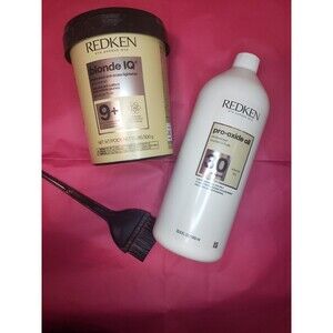 REDKEN BLONDE IQ OIL POWDER LIGHTENER 1.1 LBS w BLONDE IQ 30 VOL DEVELOPER Set
